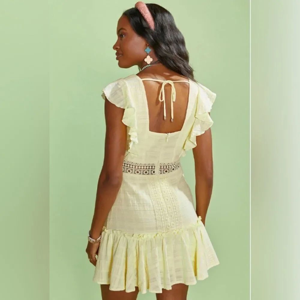Francesca's Collections Audrey Parks yellow Ruffled Sundress! Size Medium NWT!